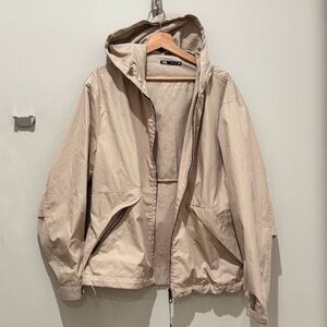 Zara Hooded Parka Jacket Beige Lightweight NWT